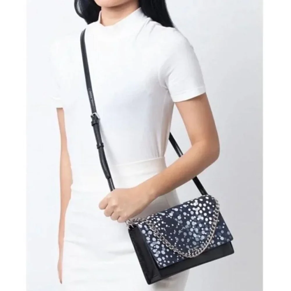 Kate Spade Cameron Soiree Dot Black/Navy Leather Convertible Crossbody Bag